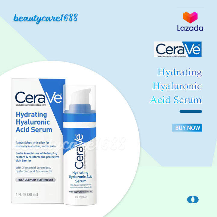 Cerave Hyaluronic Acid Serum เพิ่มความชุ่มชื้น ผิวอิ่มฟู Lazada.co.th