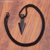 2020 New Matte Black Long Necklace with Arrow Pendant Jewelry Chain Hip Hop Punk Rock Christmas Halloween Gift For Men Wome