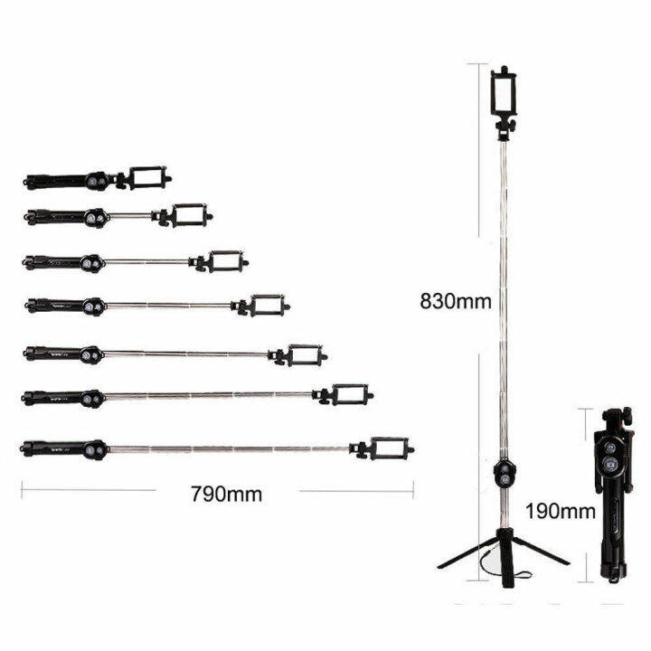 monopod-ไม้เซลฟี่แบบยาว-75cm-พร้อม-ขาตั้งแบบพิเศษเป็นขาตั้งในตัวได้พร้อม-ab-shutter-bluetooth