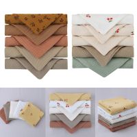 5pcslot 4 Layer Baby Handkerchief Soft Absorbent Gauze Burp Cloth Kids Wipe Cloth Newborn Face Towel Bibs Feeding Bath Towel