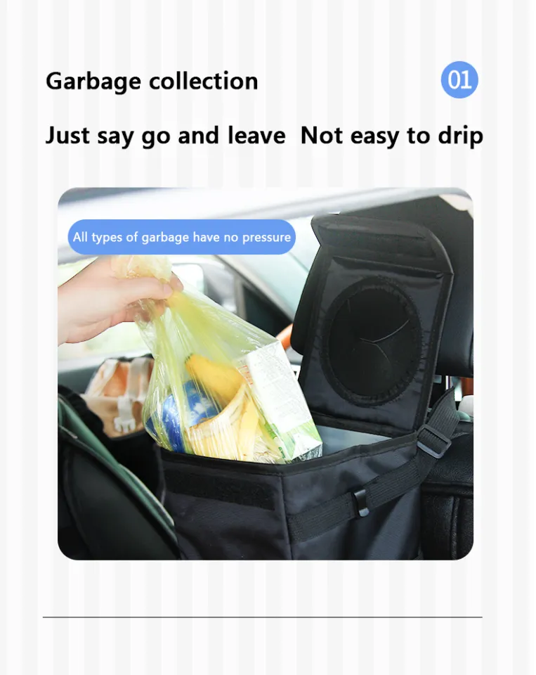 Large capacity Car Garbage Cans Waterproof car Trash bin Hanging car Trash  Bags Portable Litter Organizers Car Seat Back Folding Car Seat Back Folding  Oxford Cloth Trash Can