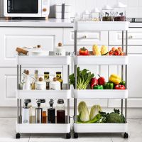 YJ438 ขายร้อน - / 2/3/4 Tier Slim Storage Cart Mobile Storage Rack Shelving Unit Organizer ชั้นวางพลาสติกออแกไนเซอร์ชั้นวางรถเข็นสำหรับห้องครัวห้องน้ำ