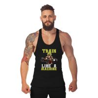 【CW】 Graphics Workout Clothing Cotton Mens Gym Stringer Top Men Muscle Sleeveless Shirt