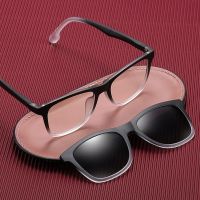 New Fashion Magnetic Clip on Polarized Sunglasses for Women Transparent Anti Blue Light Glasses Frame Womens Eyeglasses Driving