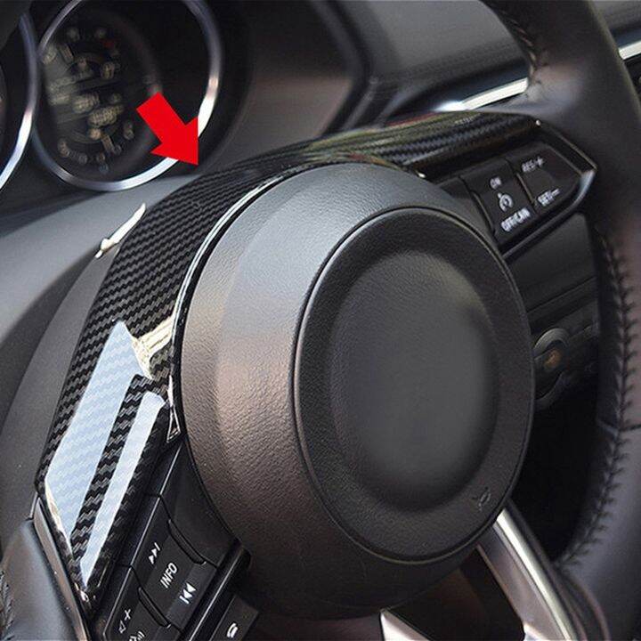 carbon-fiber-steering-wheel-frame-cover-trim-for-2-demio-dl-sedan-dj-hatchback-2018-2019