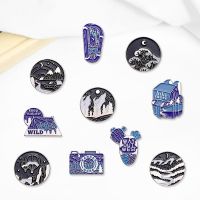 Creative Trendy Scenery Snow Mountains Oil Drop Lapel Brooch Badge Pin Denim Bag Gift Men Women Fashion Jewelry Accessories