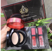 set Bonita แป้ง+คูชั่น+ลิปเนื้อแมท 2 แท่ง สีแดงกับสีนู๊ด**ของแท้ พร้อมส่ง