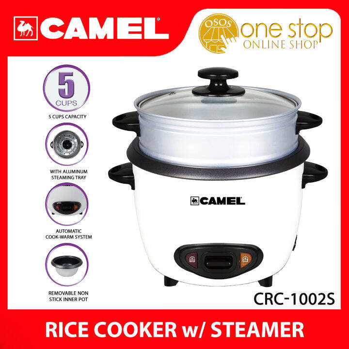 Camel Original Rice Cooker with Steamer 5 cup /1.0L White Color CRC