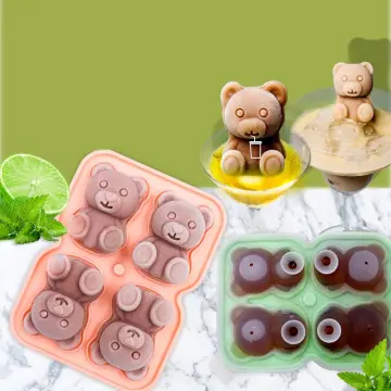 53 Cavities Silicone Gummy Mold BPA Free Nonstick Food Grade Teddy Bear  Candy Mold With Dropper