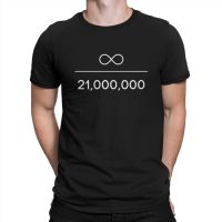 Creative Bitcoin Infinity Divided By 21 Million T-Shirts Men Crewneck Pure Cotton T Shirt Cryptocurrency Art Short Sleeve Tees