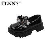 【hot】✾  Students Leather Shoes Fashion Brim Small  2023 New Rhinestone