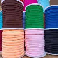 46Colors 20m/Roll 5mm Solid Lycra Cord Hollow Stitched Elastic Band Rope Milk Fiber Fabric Stripe Cleaning Tools