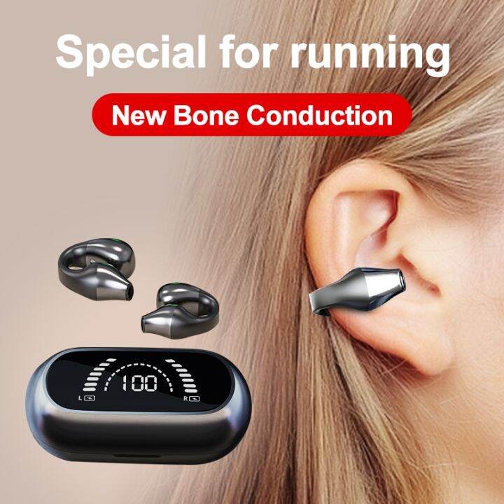 NEW Bone Conduction Earphone Bluetooth 5.2 Ear Clip on Ear Earring