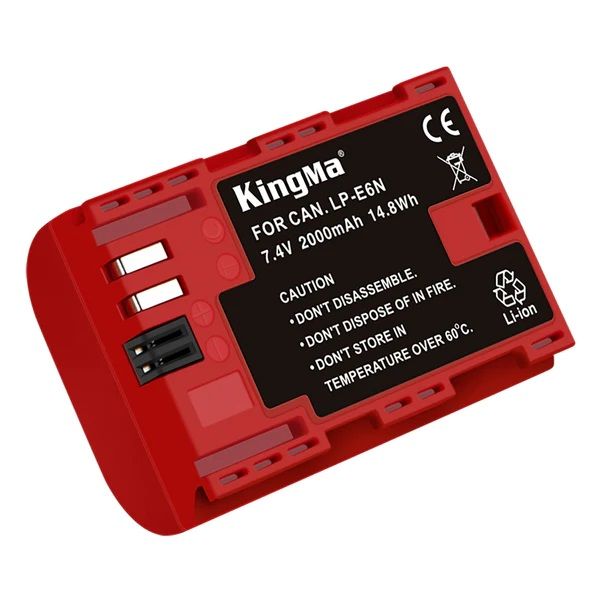 kingma-canon-lp-e6nh-2000mah-2-pack-battery-and-lcd-dual-charger-kit-for-canon-eos-r6-90d-6d2-6d-80d-5d4-5d3-5d2