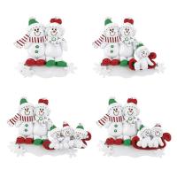 Snowman Ornaments For Christmas Tree Mini Snowman Ornaments Alloy With Red Ribbon Loop DIY Name Family Snowman Ornaments Keychain Charm high quality