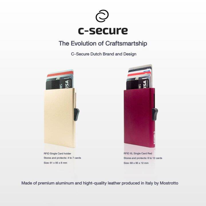 C-SECURE เคสใส่บัตร (RFID Protection) สีเงิน | Lazada.co.th