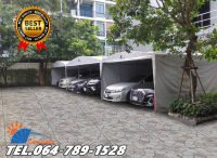 เต็นท์จอดรถ โรงจอดรถสำเร็จรูป CARSBRELLA รุ่น TWIN A ‎เหมาะสําหรับรถยนต์ขนาดเล็กถึงขนาดกลางสามารถจอดรถได้ 2 - 3 คัน‎