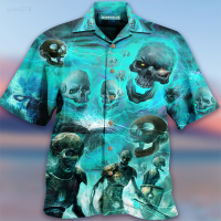 Blue Skulls 3d 2023 Print Customized Breathable Hawaii Polo Shirts Youth Couples Beach Multi Color Casual t Shirt Free Shipping ?? Unisex summer polo