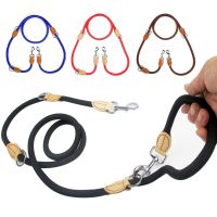 Multifunction Double Leash P Chain Collar Two Dog Leashes Nylon Adjustable Long Short Dog Training Leads Tied Dog Supplies Leashes