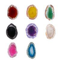 【YF】✠﹉✳  1 Pc Fashion Geode Polished Irregular Slice Brazil Healing Reiki Stone Pendant Necklace Accessories