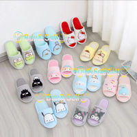 BS ·͜·♡? รองเท้าใส่ในบ้าน หัวเปิด รองเท้า สลิปเปอร์ ขนนุ่ม Slipper Cinnamoroll Keroppi Kuromi Melody Pochacco PomPomPuri