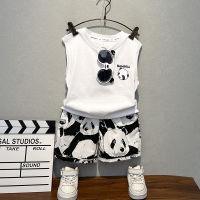 Childrens Clothing Boy Summer Clothing Vest Suit 2022 New Handsome Baby Trendy Fashionable Summer Sleeveless Two-Piece Suit