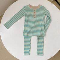 Autumn children cotton striped Pajama Sets Boys and girls elastic leisure wear 2pcs sets