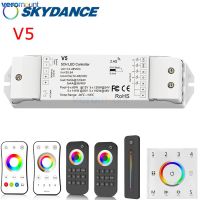 Skydance V5 RGBCCT LED Controller 12V 24V 5A 5CH 2.4G RF Touch รีโมทคอนลไร้สายสมาร์ท Wifi RGB CCT LED Strip Controller