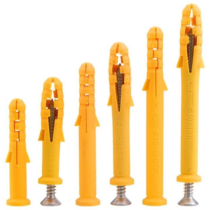 12pcs / Set of Drywall Expansions Plastic Anchor M6m8m10 with M3.5 Self