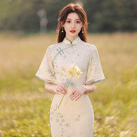 Cheongsam 2022,หญิงที่ดีขึ้น,หนุ่ม,อารมณ์,บริการชานางฟ้าระดับไฮเอนด์,ง่ายและสง่างาม,สดและสง่างาม