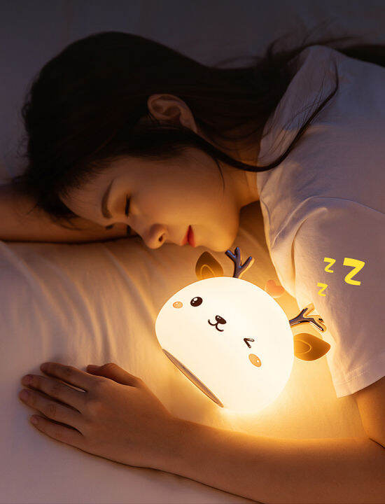 cute-led-night-light-silicone-touch-sensor-7-colors-deer-night-lamp-kids-baby-bedroom-desktop-decor-ornaments-batteryusb-charge