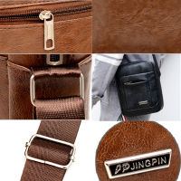 Mens Leisure Business PU Leather Shoulder Bag Long Strap Crossbody Travel Casual Sling Pack Messenger Pack Hanging Bag For Male