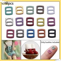 VJDA 10pcs 56mm ของเล่นยัดไส้ Mini Ultra-small อุปกรณ์เสริมกระเป๋าตุ๊กตา หัวเข็มขัดไตรไกลด์ หัวเข็มขัดตุ๊กตา DIY ปุ่มเข็มขัด