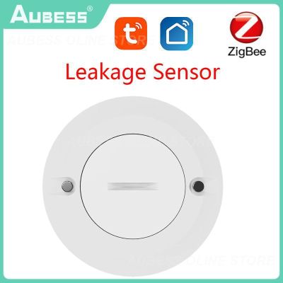 Aubess ZigBee Tuya เครื่องตรวจจับการรั่วไหลของน้ำเซ็นเซอร์น้ำท่วมถังน้ำเชื่อมโยงน้ำเต็มปลุกสมาร์ทชีวิต APP REMO ตรวจสอบน้ำ