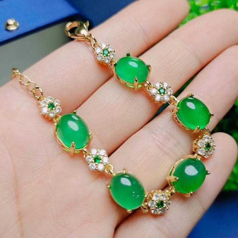 Fine natural green jade accessories  jade bracelet 路路通 