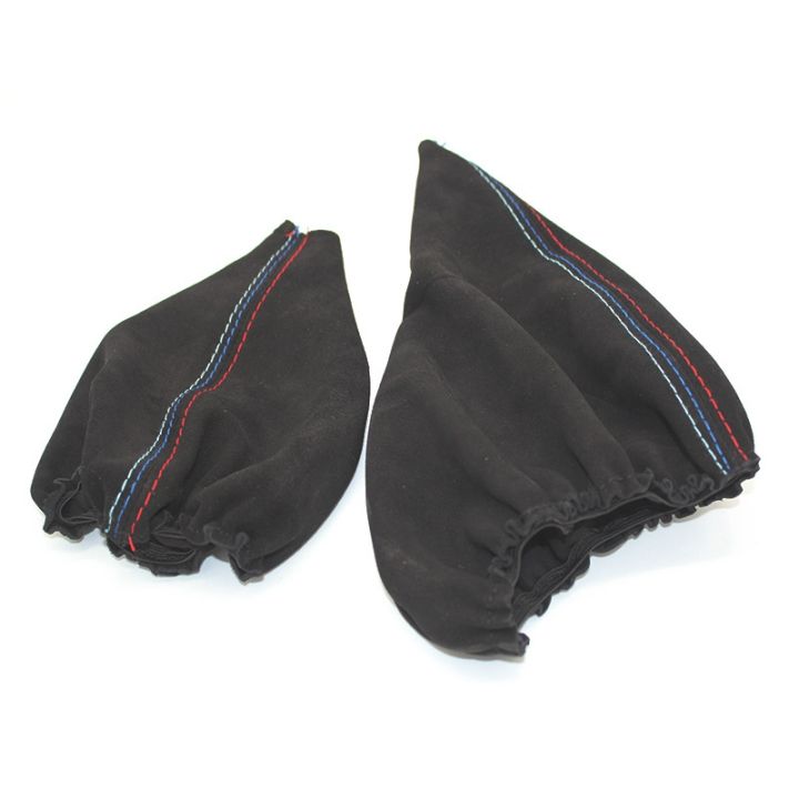 car-gear-shift-collars-manual-handbrake-gaiter-boot-cover-for-bmw-3-series-e36-e46-e30-e34-m3-z3-black-suede-leather