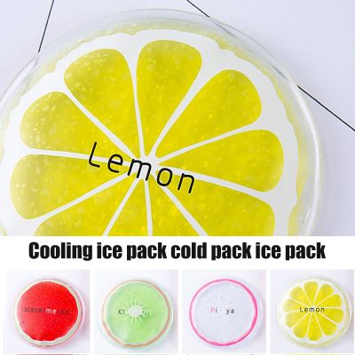 【CW】 3pcs Round Colourful Iced Packs Cooler Fruit Design Cold Food Drink
