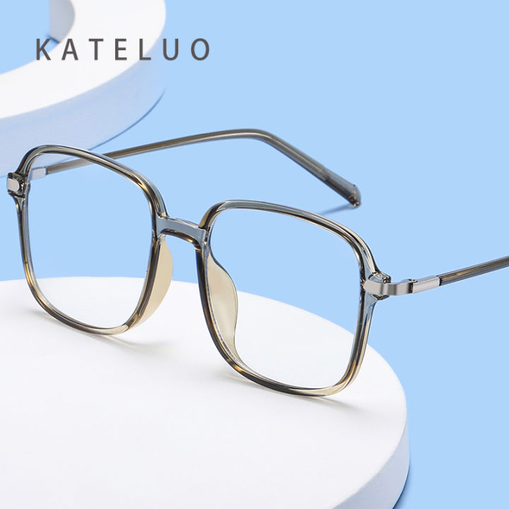 kateluo-แว่นตาป้องกันแสงสีฟ้าน้ำหนักเบาอเนกประสงค์-สำหรับทั้งหญิงและชายแว่นสายตาสั้นกรอบแว่นตายี่ห้อ-tr-เลนส์แบนสำหรับผู้หญิง-b1833