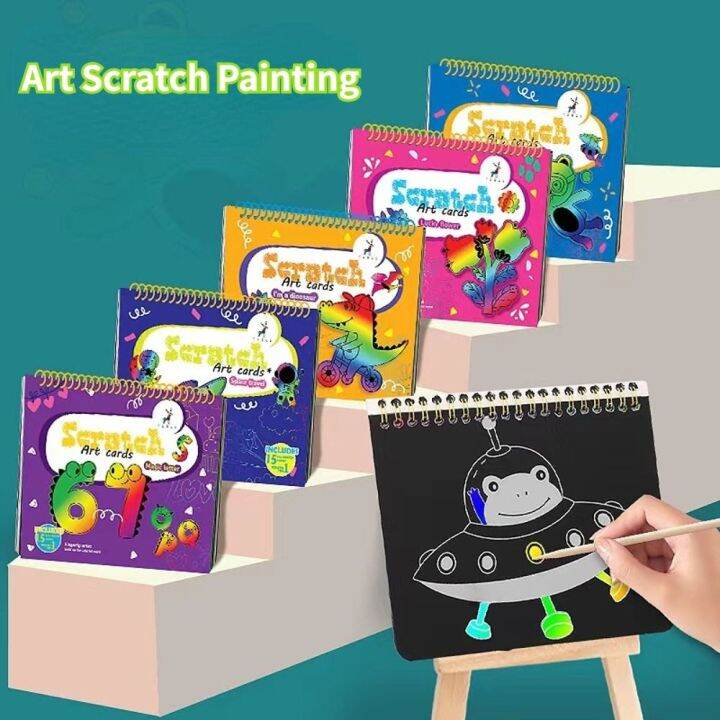 SUPERRR Creative With Pen Learning Toy Magic Scratch Art Child Painting
