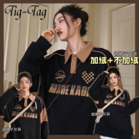 Tig-Tag เสื้อฮู้ด เสื้อแขนยาวอบอุ่น หลวมและสบาย นุ่มนวล ทันสมัย แฟชั่น สไตล์ A28J1BA 41Z231013