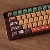 140ปุ่มชุด Cat Emporium Keycaps PBT Dye Sublimation Lightproof Key Caps KCA Profile Keycap สำหรับ MX Switch คีย์บอร์ด64 68 96