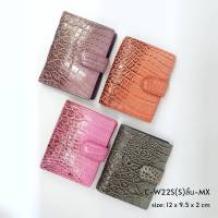 Prang Crocodile Leather Short Bi-fold Wallet กระเป๋าสตางค์ สองพับสั้น หนังจระเข้ C-W22S(S)ลิ้น-MX