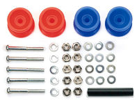 15457 TAMIYA Mini 4wd LOW FRICTION PLASTIC DOUBLE ROLLERS (Red &amp; Blue13-12mm)