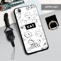 เคสนิ่มสำหรับ A51 OPPO/กระจก5/เคสโทรศัพท์กระจก5S คลุมทั้งหมดกล่องทาสีป้องกันการตกป้องกันรอยขีดข่วนฝามีที่ถือวงแหวนโทรศัพท์และเชือก