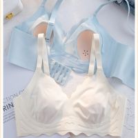 [COD] crystal cup ultra-thin seamless latex underwear womens no steel ring big chest showing bunny ears closed breast bra