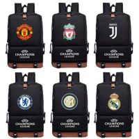 พร้อมส่ง กระเป๋าเป้สะพายหลัง ลายทีมฟุตบอล League Manchester United Chelsea Juventus C Luo Liverpool Inter สําหรับนักเรียน