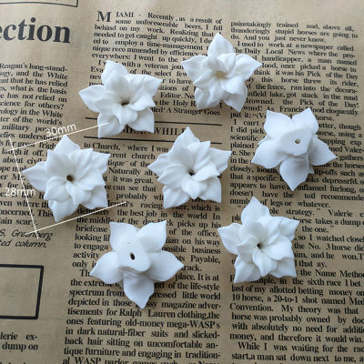 50pcs White Color Flat Bottom Porcelain Ceramic Flowers Material Handmade Jewelry DIY Earrings For Wedding Making Accessories