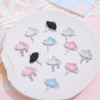 6pcs Niche Sweet Cool Lightning Raindrop Cloud Alloy Pendant Diy Handmade Earrings Necklace Accessories Materials Charms DIY accessories and others