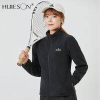 【Huieson】เสื้อแจ็คเก็ตขนแกะสำหรับผู้ชายและผู้หญิง,เสื้อแจ็คเก็ตกลางแจ้งผ้าฟลีซสองด้านสำหรับเล่นกีฬากลางแจ้งเสื้อแจ็คเก็ตผ้าฟลีซเสื้อ