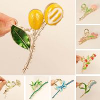 fresh Durian Metal Hair Clip Hair claws fruit oil drop flower Personality Fruit Funny Hair Claw Hairpin for Women Girls Headwear